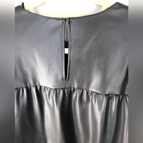 Zara Vegan Leather Babydoll Top. Size Small ⭐️Host Pick ⭐️ - Picture 8 of 8